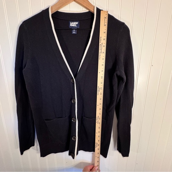 Lands' End Women's 100% Cotton Button Down Cardigan with Pockets Size XS - Picture 7 of 8